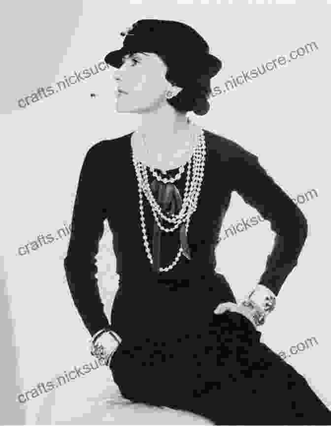 A Classic Black And White Photograph Of Coco Chanel, Wearing A Signature Pearl Necklace And Little Black Dress. The Edge Of Glory M J Parisian