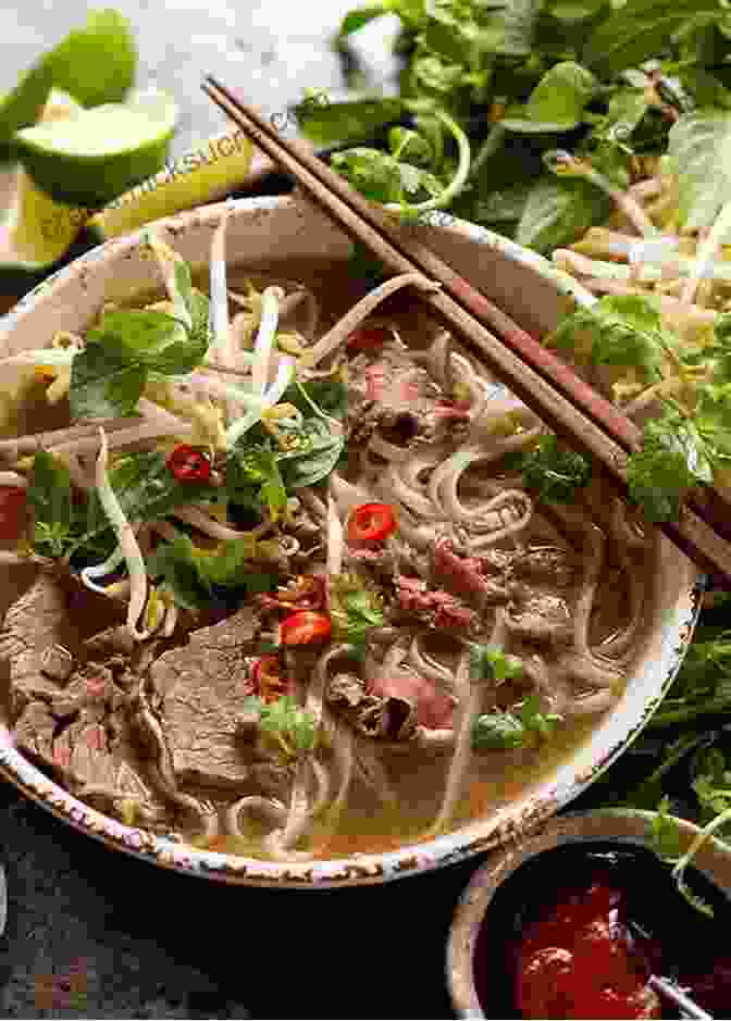 A Steaming Bowl Of Vietnamese Pho With Noodles, Beef, And Herbs The Gourmet Slow Cooker: Simple And Sophisticated Meals From Around The World A Cookbook