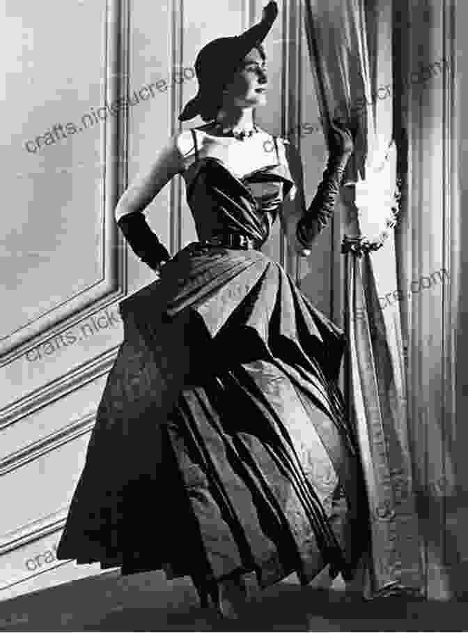 A Vintage Photograph Of A Dior Model Showcasing A Flowing Gown From The Iconic 'New Look' Collection. The Edge Of Glory M J Parisian
